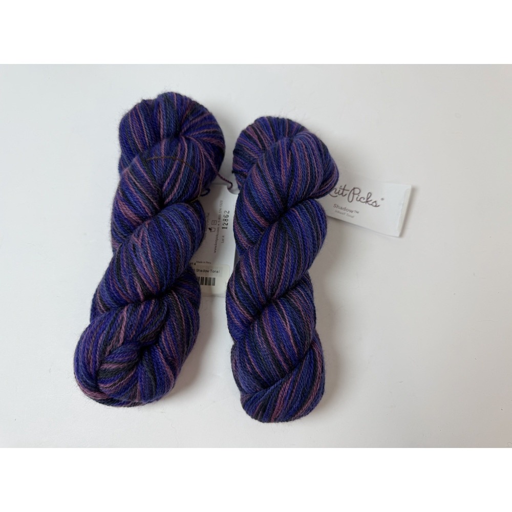 Knit Picks Shadow Yarn 100% Merino Wool 440y/50g Lace Weight Lot Of 2